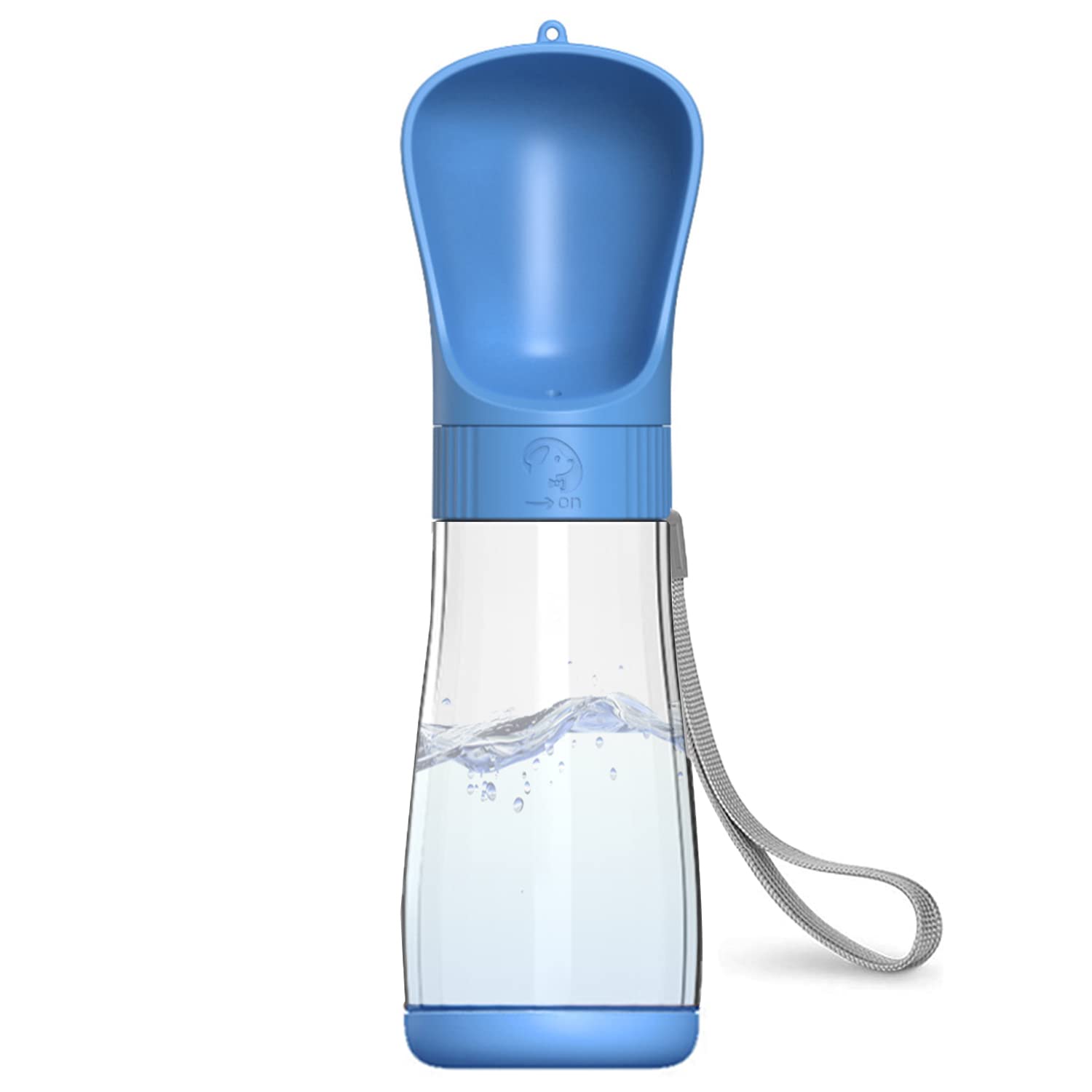 Dog Water Bottle, 330/510ml Dog travel water portable dog water bottle pet Outdoor Drinking Cup water dispenser Dog Gift (Blue-510ml)
