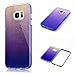 for Samsung Galaxy S7 Edge, G9350 Gradient Color Mirror Soft TPU Case with Shockproof PC Bumper for S7 Edge (Purple)