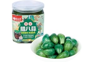 WA SAI LUO Laba garlic,emerald green garlic,pickled pickles,sweet and sour garlic,sweet and sour garlic,Shandong specialty,Sweet garlic head?Honey garlic?Rural pickles (Laba Garlic 400g (canned),1pcs)