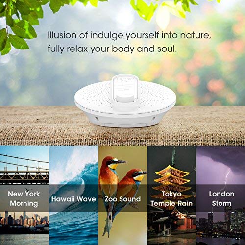 image for Homasy Sound Therapy White Noise, 24 Natural Soothing Sounds, 3 Auto-O