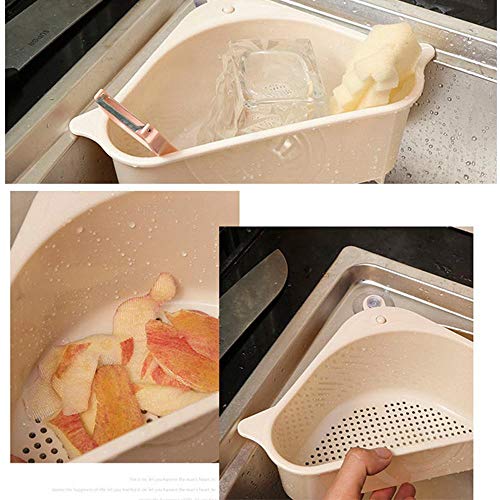image for Mugghe Kitchen Sink Basket, Triangular Stable Multifunctional Drain Sh