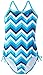 Kanu Surf Girls' Layla Beach Sport Banded 1 Piece Swimsuit, Olivia Blue Chevron, 14