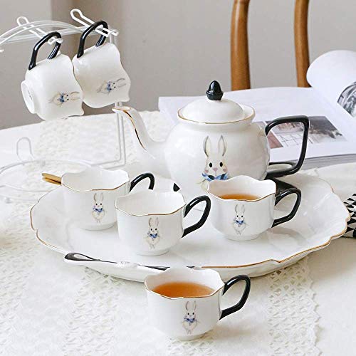 Porzellan Keramik Tee Geschenkset Mit Metallhalter, Kaffeeservice Set Mit Tassen, Untertassen Und