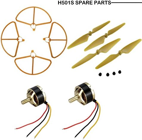 YSHESS RC Quadcopter Body Motors Blades Propellers propeller guards Rubber Feet Spare parts for Hubsan H501S X4 RC Brushless Quadcopter