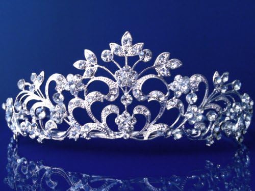 SC Princess Bridal Wedding Prom Rhinestone Crystal Tiara 1251A (Silver with combs)