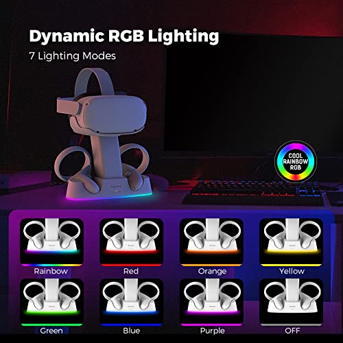 Gamulus RGB Charging Dock for Meta Quest 2, VR Headset & Controllers