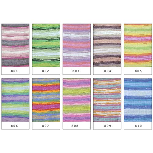 ShepoIseven Handmade Crochet Hook Yarn Colorized Lace Thread No.5 Pure Cotton Fine Knitting Wool Soft Smooth Sewing Line