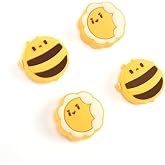 GeekShare Cute Silicone Joy Con Thumb Grip Caps, Joystick Cover Compatible with Switch/OLED/Switch Lite,4PCS - Sunflower &amp; Bee