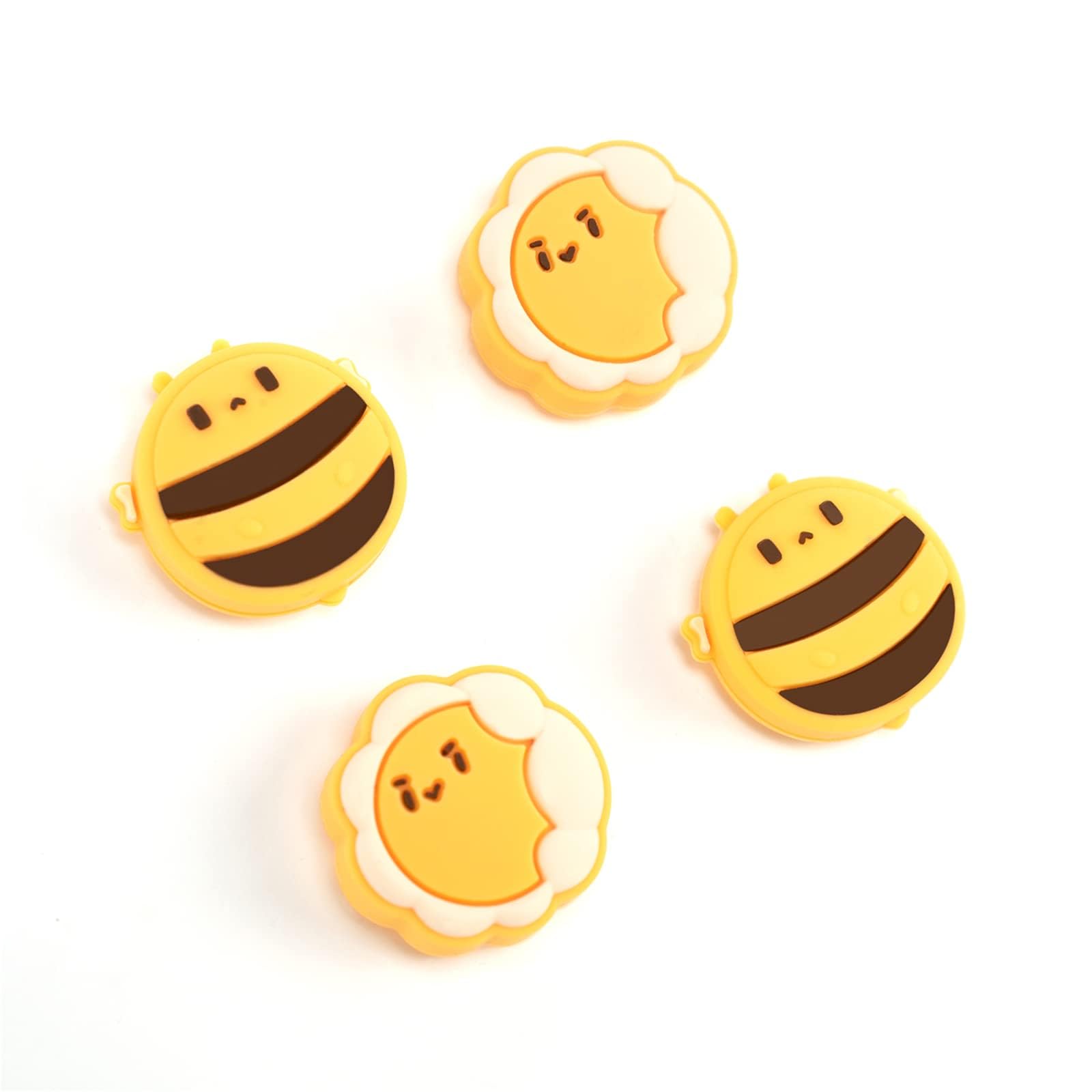 GeekShare Cute Silicone Joy Con Thumb Grip Caps, Joystick Cover Compatible with Switch / OLED / Switch Lite,4PCS -- Sunflower & Bee