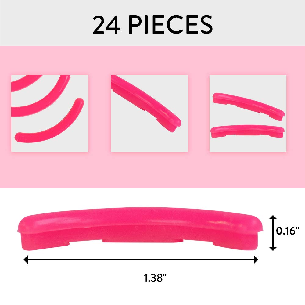 Pink Eyelash Curler Refills (24-Pack) Replacement Pads | Eye Lash and Cosmetic Accessory | Create Permanent Curls and Intense Lashes | Universal Fit for Standard Curlers : Beauty