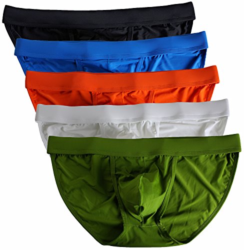 Men s silk briefs soft bulge bikini sexy underwear tagl…