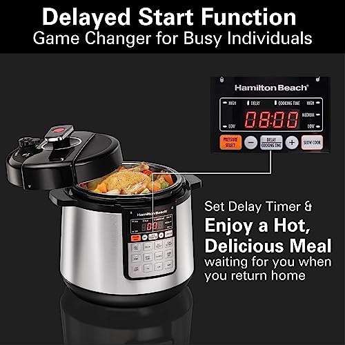 Hamilton Beach 6 Qt Pressure Cooker with Unique Steam Release Button