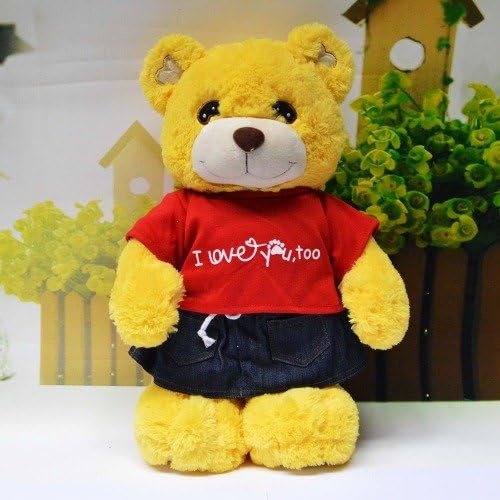 Amazon 可愛いオリジナルベア コスチューム Tシャツ スカートセット 着せ替え 黄色 熊さん 熊のぬいぐるみ Djbear Djベア キャラクター 通販 ぬいぐるみ おもちゃ グッズ ベア 本体付 ぬいぐるみ ホビー
