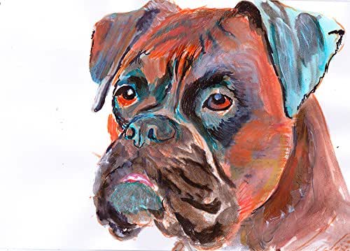 Amazon.com: Boxer Dog Painting Art Print, Boxer Dog Owner Gift Idea