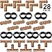28 Pieces Drip Irrigation Fittings Kit 1/2 Inch Tubing Set Including 7 Tees, 7 Couplings, 7 Elbows and 7 End Cap Plugs Drip Irrigation Barbed Connectors for Compatible Drip or Sprinkler Systems