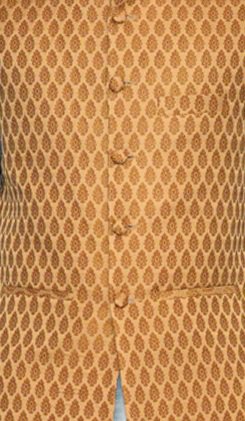 inyour men's silk copper gold waiscoat,black kurta,black pajama set_inyour-tr3045wcp