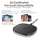 Wireless Charging Pad, Kuulaa Qi Certified 10W/7.5W Fast Wireless Charger Metal Zinc Alloy & Ultra Slim for Samsung Galaxy S9/S8/Note 9 and iPhone Xs/XS Max/XR/X/8/8 Plus(Black)