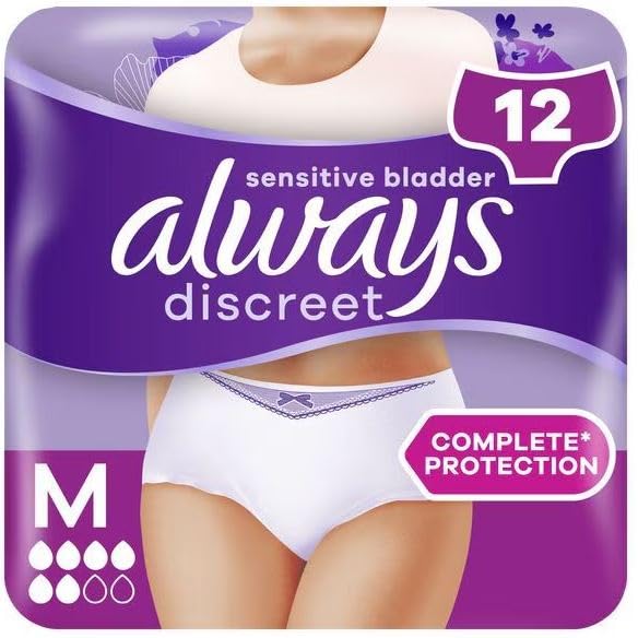 Always Discreet Medium Incontinence Pants - Pack of 12