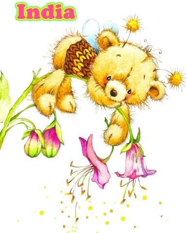 India: Personalized Book with Name, Journal, Notebook, Diary, 105 Lined Pages, 8 1/2" x 11" Paperback – 27 Oct. 2017