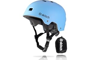 SKITCH Skateboard Helmet for Kids and Teens with Premium Grade Memory Foam Padding | Triple Certified Adjustable Protective Sport Head Gear for Scooter Roller Skate Inline Skating and Rollerblading
