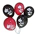 Magic Theme Balloons for Birthday Party with Wand, Hat, and Rabbit Ears - 25 Pack - Red, Black
