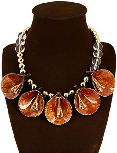 GBLXF Geometric Bib Choker Collar Fashion Necklace Women (Brown)
