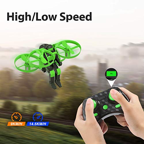 Mini Nano Drone for Kids Beginners Lefant Jetpack 2.4GHz Small RC Quadcopter Remote Control Kids Toy Drone with 6 Axis 3D Flips Altitude Hold Function One Key Take Off Landing-Green - Thumbnail 4