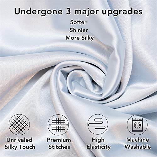 Luxqua Silk Throw Pillow Covers Set of 2, Ultra Soft Square Cushion Covers for Sofa, Bedroom and Car, Wrinkle Fade Resistant Decorative Throw Pillow Shams with Zipper (16\