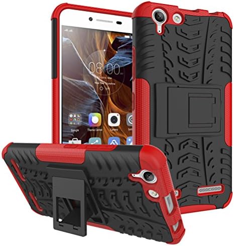 MOONCASE Lenovo Vibe K5 Case Built-in Kickstand Hybrid Armor Case Detachable 2 in 1 Shockproof Tough Rugged Dual-Layer Case Cover for Lenovo Vibe K5 / K5 Plus Red