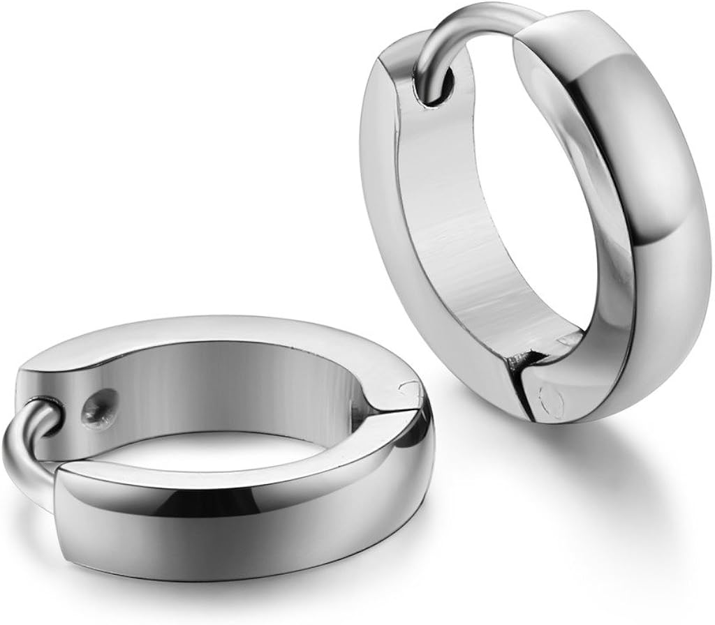 Jstyle Jewelry 3 works Stainless Steel Hoop Earring for Men Women Huggie Ear Piercings Set - Image 4