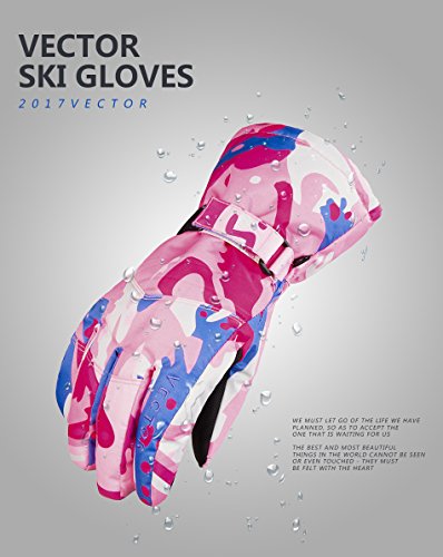 VECTOR Touchscreen Skiing Gloves Waterproof Windproof Thermal Warm Winter Snow Gloves Snowboarding Snowmobile Ski Gloves Women M - Thumbnail 2