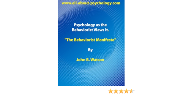 Psychology As The Behaviorist Views It Watson John B Www All About Psychology Com Amazon Com Psychology As The Behaviorist Views It Watson John B Www All About Psychology Com Amazon Com