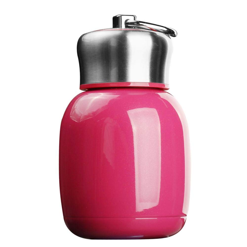 LONGTAP Water Bottle, Insulated 200ml 5 Colors Vacuum Cup Stainless Steel Cup Flask Water Bottle Sports Travel Mug (Rose)