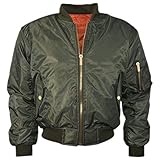 Janisramone Womens Ladies New Ma1 Bomber Vintage Padded Jacket Girls Zip Up Classic Biker Coat