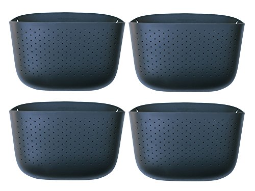 Living Wall Planter Recycled Plastic Self Watering Vertical Gardening System 4-pack Grey