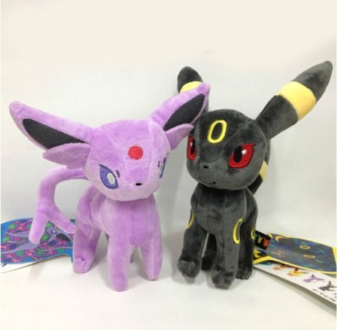 Eevee Evolution Espeon and Umbreon Pokemon 8" 2pcs/set Anime Animal Stuffed Plush Plushies Doll Toys