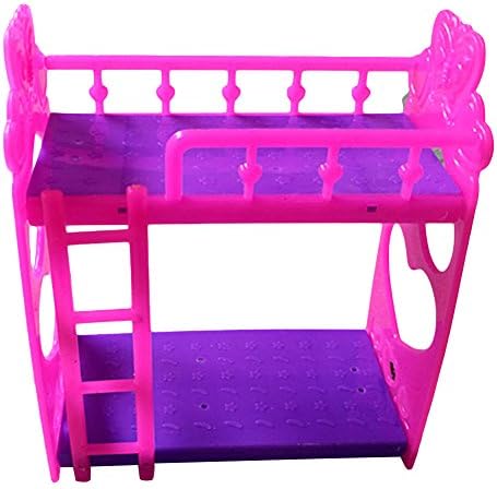 Doll Dressing Table Chair Furniture Accessories Set for Barbie Dolls Kids Toy House (Rose Red)