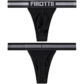 FIROTTII Mens Thong Underwear Ribber G-String Low Rise Briefs T-Back Pouch Stretch and All-day Comfort Lingerie for Men
