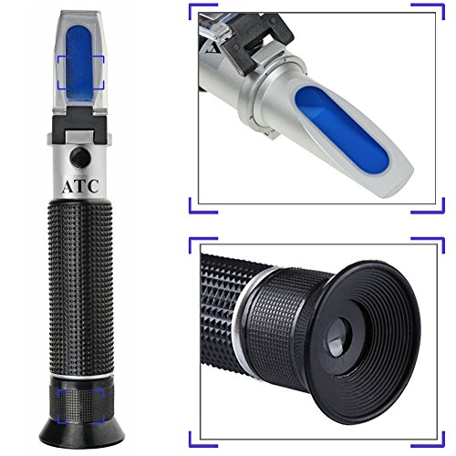 Salinity Refractometer for Seawater and Marine Fishkeeping Aquarium 0-100 PPT with Automatic Temperature Compensation (Best Salinity For Reef Tank)