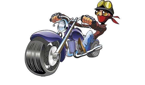Amazon Com Zirni Cartoon Funny Bike Rider Mascot Moto Sticker Decal Design 5 X 3 Posters Prints