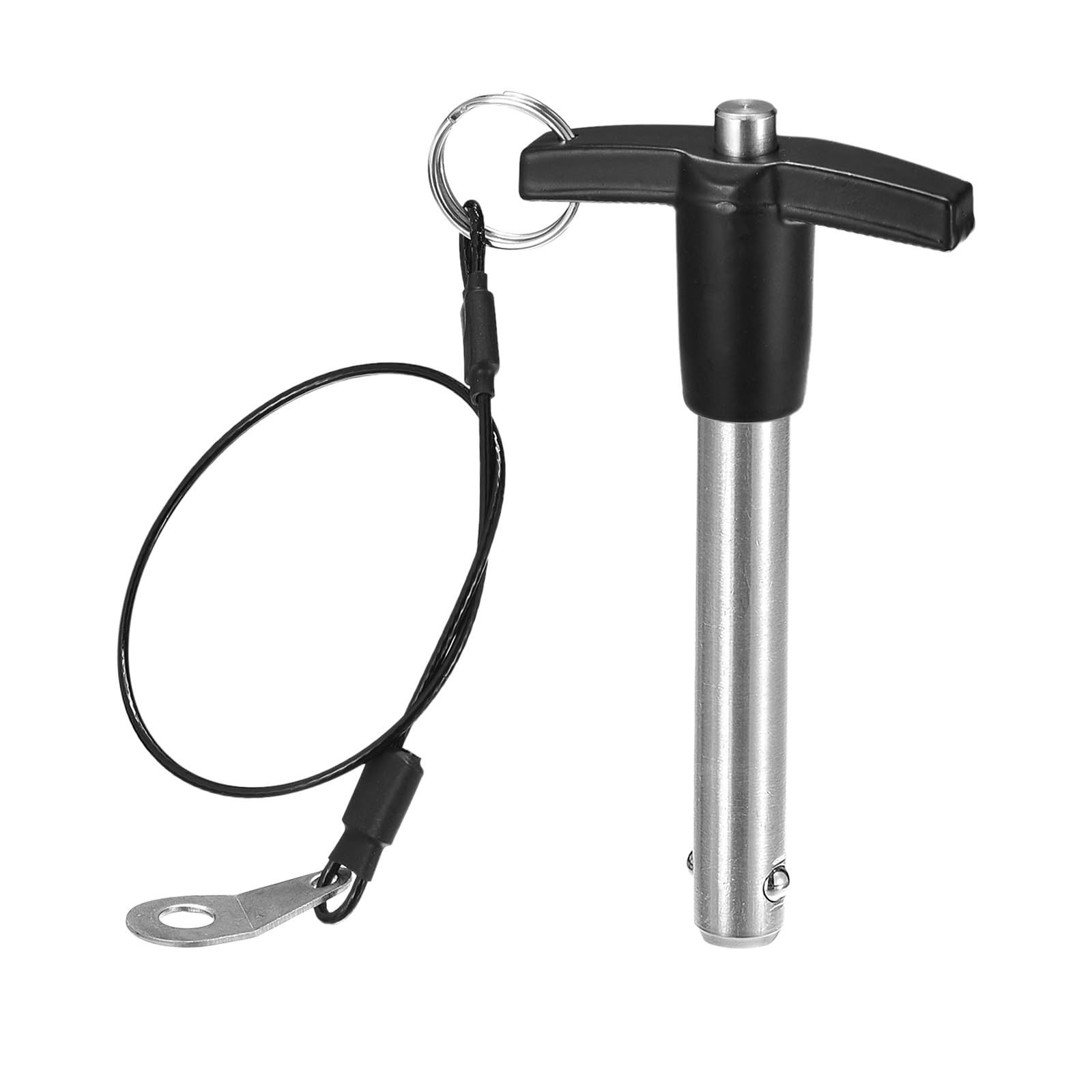 DTGN 12mmx70mm(DxL) T Handle Quick Release Pin - Good for Quickly Connecting and Hooking Up Components - 304 Stainless Steel Ball Locking Pin with Push Button - Black/Silver