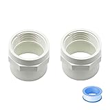 HayEastdor 2PCS 1-1/2 Inch Female Thread White PVC