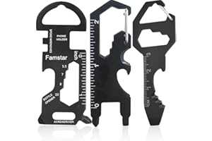 Keychain Multi tool 3Pack Metal Pocket Tool for men Portable No rust multi-function tools Wrench for Screw,ruler and bottle o