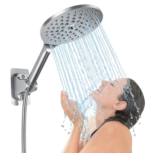 Large Hand Shower, Voolan High Pressure Hand Showers, Chrome Rain Shower 7.5" with a Jet Wide Enough to Cover the Entire Body, Round