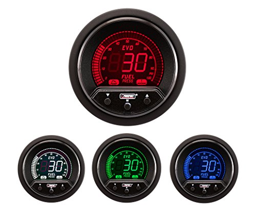 NEW Fuel Pressure Gauge-electrical Digital Green/white/red/blue Premium EVO Series 52mm (2 1/16)