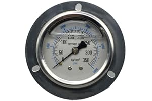 Inflatable Boat Pressure Gauge with Dual Scale 30 PSI 2 Bar for Kayaks, Boats and Surfboards, Black PP Material