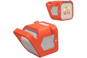 HESUPY Silicone Protective Case for Yoto Player (3rd Gen.), Skin Cover Sleeve Fitted Protective Jacket for Yoto Player Kids Audio Player, Easy-to-Carry Handle (Orange)