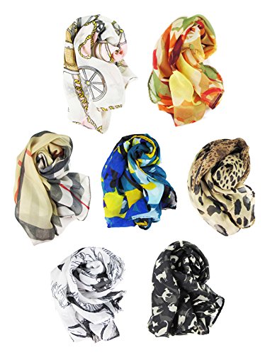 UPC 756519050165, HipGirl Boutique Womens Girls Shawl Scarf Fashion Scarves Accessories ( 7pc 53&quot; x 13&quot; Chiffon Scarves-Small)