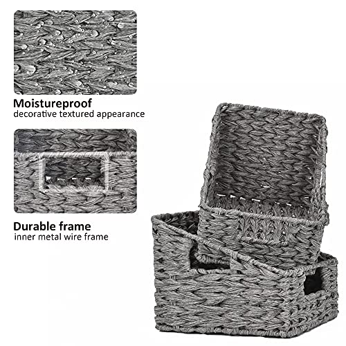 GRANNY SAYS Wicker Basket with Handles, Woven Trapezoid Basket
