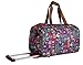 Lily Bloom Pattern 22 Inch Duffel Bag with 2-Rolling Wheels, Weekender Overnight Travel Lightweight Carry-On Suitcase For Women
